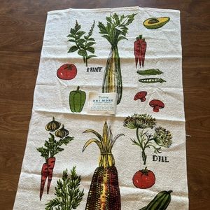 Vegetables Avocado Dill Mint Veggies Victory Dri-More Vintage Kitchen Hand Towel